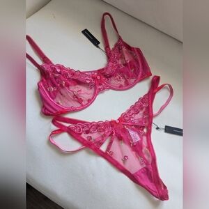 Lounge Blush Balcony Pink Lace Lingerie Set